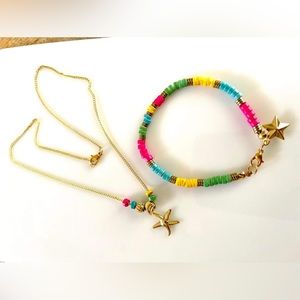 Beaded necklace and bracelet set.